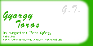 gyorgy toros business card