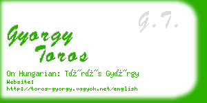 gyorgy toros business card